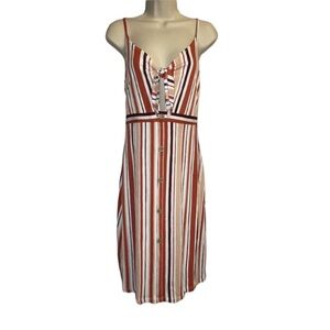 Love Tree Multi-colored Sleeveless Striped Dress Size Medium
